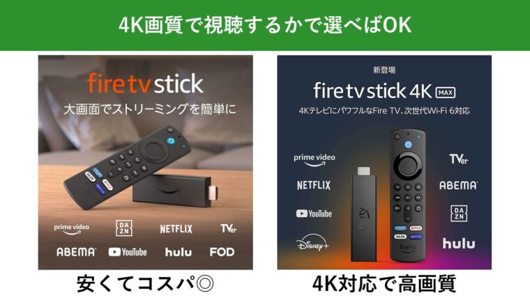 Fire TV Stick 4K Max比較