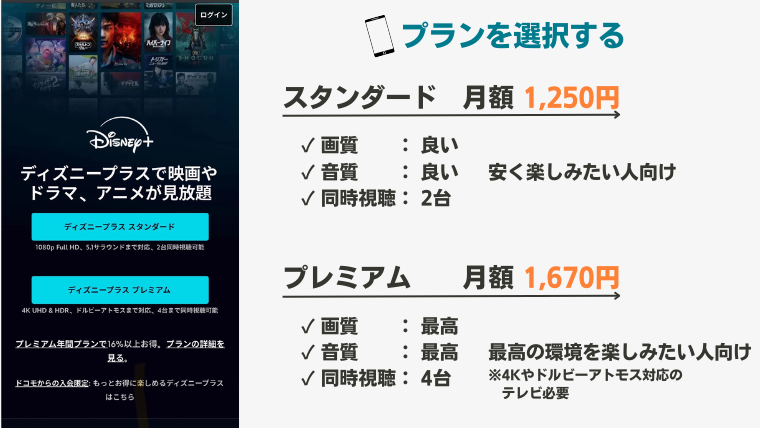 2つのプランから好きな方を選ぶ
