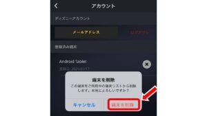 4. 「端末を削除」をタップする